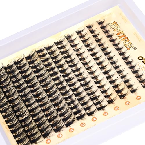 JIMIRE Wispy Lash Clusters Extensions 180Pcs Anime Eyelash Clusters D Curl Manga Lashes Clusters Natural Look 8-16MM Cluster Eyelash Extensions Individual Lash Extension Pack