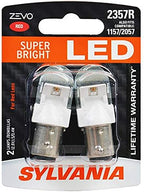 SYLVANIA - 2357 ZEVO LED Red Bulb - Bright LED Bulb, Ideal for Stop and Tail Lights (Contains 2 Bulbs)