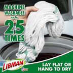 Libman Tornado Mop Refill, Direct Replacement Head for Libman Self Wringing Twist Mop, Cotton, Machine Washable, 3 Pack