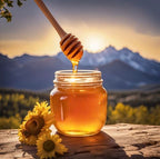 Organic Honey Packets Made in USA – Raw Honey with Premium Royal Jelly, Pure Bee Pollen & Potent Herbal Complex – Elite Men's Vitality & Stamina Boost – 16 Sachets (14g each)