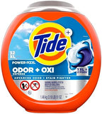 Tide Ultra OXI Power PODS with Odor Eliminators Laundry Detergent Pacs 32 Count For Visible and Invisible Dirt