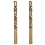 6mm Metric M35 Cobalt Steel Extremely Heat Resistant Twist Drill Bit of 2pcs with Straight Shank to Cut Through Hard Metals Such as Stainless Steel and Cast Iron, 5% Cobalt M35 Grade HSS-CO