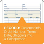 Adams Carbonless Order Book, 5.56 x 8.44 Inch, 3-Part, Carbonless, 50 Sets, White, Canary, Pink (TC5803)
