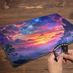 MTG Playmat Magic Card Playmat Game Mat,TCG & CCG Card Games Mat with Free Storage Bags Size 24 x 14 Inches (No with Zones,Cloud3)