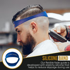 and Neckline Shaving Template | Curved Silicone Band | Great for Creating Skin Fade Guidelines for DIY Haircuts | Fade Haircut Guide for Hair Clippers