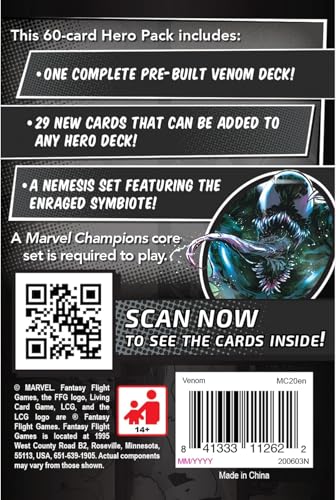 Marvel Champions The Card Game Venom HERO PACK - Superhero Strategy Game, Cooperative Game for Kids and Adults, Ages 14+, 1-4 Players, 45-90 Minute Playtime, Made by Fantasy Flight Games