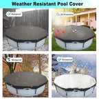 SIHAIAN 12 Ft Pool Cover, with Automatic Drain Round Pool Cover, One-Piece Quick Installation and Removal Above Ground Pool Cover, Preventing Waterlogging, UV Protected Solar Swimming Pool Cover