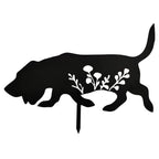 BiaGift Basset Hound Metal Dog Statue Garden Yard Decoration