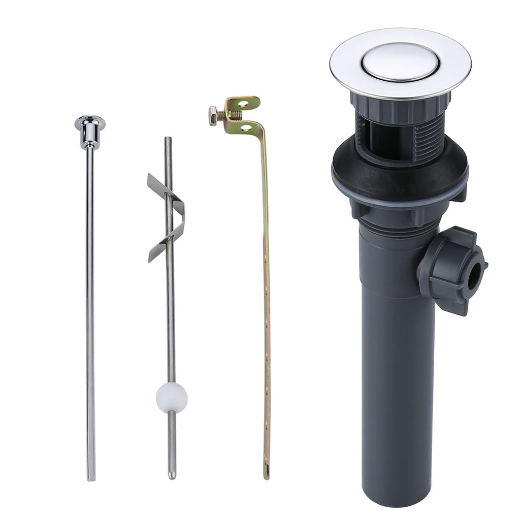 Bathroom Sink Drain with Lift Rod, ARCORA Sink Drain with Overflow, Chrome Drain Stopper for Vessel Sink