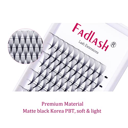 Volume Lash Extensions 10D 0.07 Fan Lash Extensions C Curl 12mm Premade Fans Eyelash Extensions Volume Lashes Pointed Base Middle Stem (10D-0.07-C, 12mm)