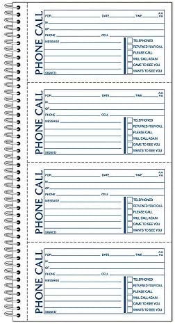 Adams Message Book/Phone Call, Carbonless Duplicate, 5.50 x 11 Inches, 400 Sets per Book (SC1154D), White/Canary (SC1154-5D)