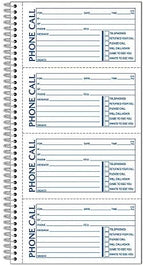 Adams Message Book/Phone Call, Carbonless Duplicate, 5.50 x 11 Inches, 400 Sets per Book (SC1154D), White/Canary (SC1154-5D)