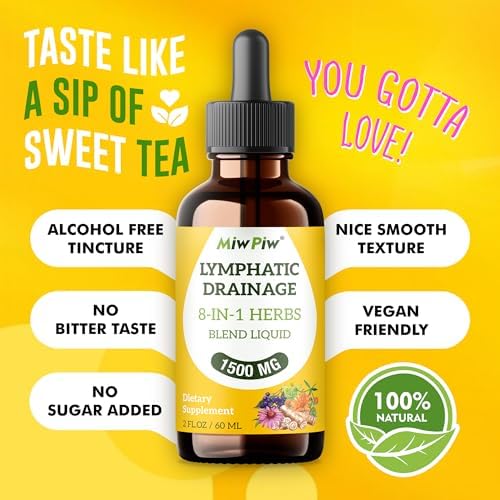 Lymphatic Drainage Drops - Lymph Detox Cleanse & Immune Support - Lymphatic Drainage Supplements with Echinacea, Dandelion, Burdock - Support Cellulite Massager & Lymphatic Drainage Tool (2 Fl Oz)