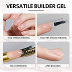 GAOY 6 Colors Builder Gel Set for Nails, Milky White Pink Nude Jelly Nail Strengthener, Soak Off Extension Hard Gel, Vivid Nude 6pcs Vivid Nude