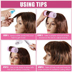 WILLBOND 4 Pcs Long Hair Rollers for Bangs Aluminum Core Curlers Thermal Self Grip Roller for Long and Medium Hair Women Hairstyle(4.7 x 2 Inch,Rose Red, Purple)