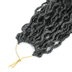 Gray River Locs Crochet Hair Black Women 8Packs 10" Short Goddess Locs Crochet Hair Curly Faux Locs Hair Pre Looped Crochet Braids Hair Boho Hippie Locs Synthetic Hair Extensions (#T1B/Gray 10inch)