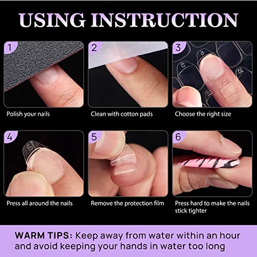 Nail Adhesive Tabs for Press On Nails - BTArtbox 10 Sheets 15 Sizes Ultra Thin & Waterproof Nail Stickers for Fake Nails, 300PCS Double Sided Jelly Nail Sticky Tabs for Manicure