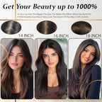 Hair Toppers for Women Real Human Hair, 360° 3D Human Hair Toppers for Women with Thinning Hair Upgrade Middle Part Clip in Bangs Hair Topper Hair Pieces for Women Daily (Mocha Brown, 18 Inch)