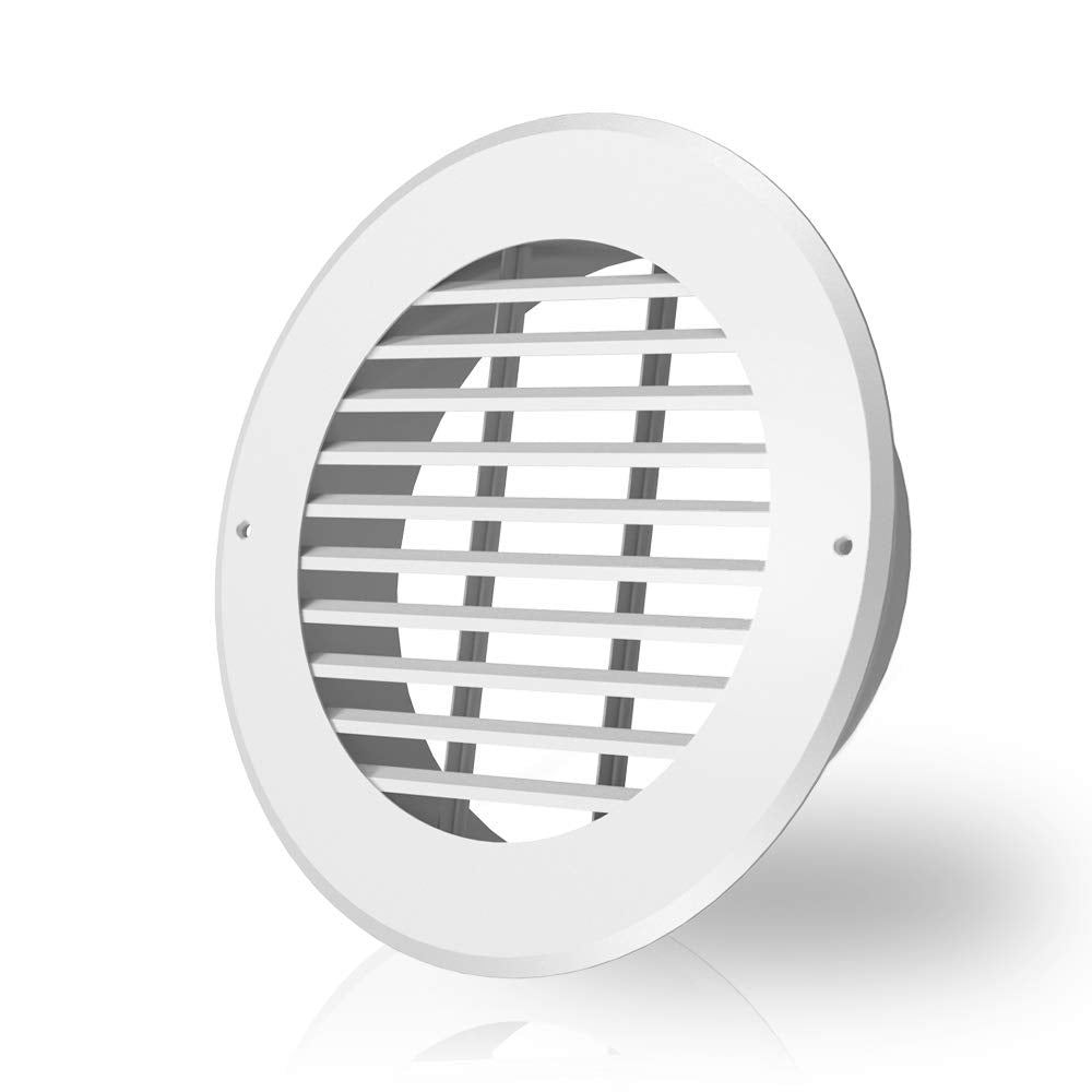 AC Infinity Wall-Mount Duct Grille Vent for 8-Inch Ducting, White Metal, Heating Cooling Ventilation and Exhaust