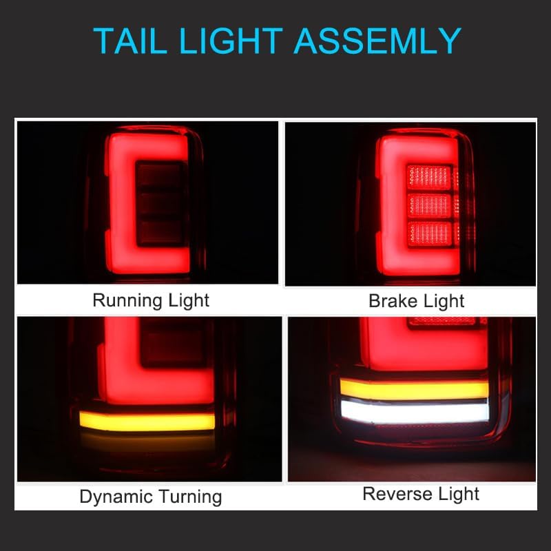 OQHAIR Dynamic Tail Light Assembly 1 Pair Car Rear Taillight Tail Lamp Dynamic Turning Running Brake Pickup Rear Taillamps LED Taillights For VW For Amarok 2010-2021