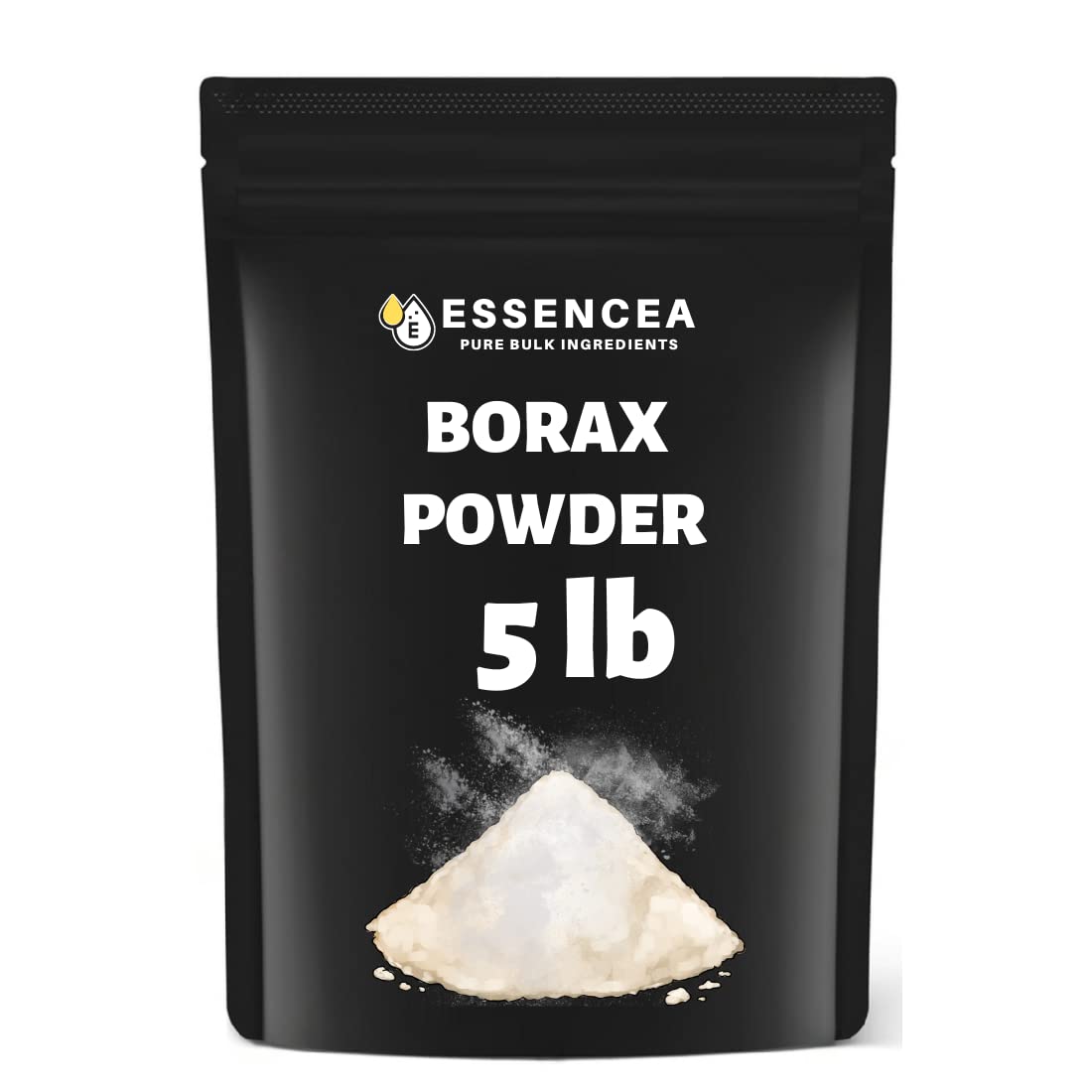 Essencea Borax Powder 5lb Pure Bulk Ingredients | Can be Used as Multi-Purpose Cleaner | Bulk Bag (80 Ounces)