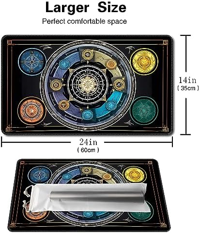 Board Game 14x24in MTG Playmat Compatible for OCG CCG RPG TCG Playmats (Five Elements)
