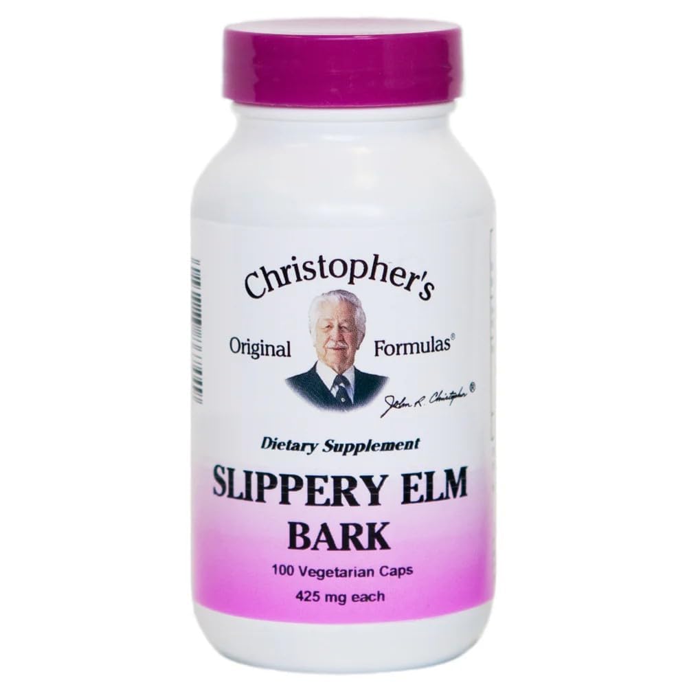 Christopher's Original Formulas Slippery Elm, Natural Digestive Support, 100 Vegetarian Capsules