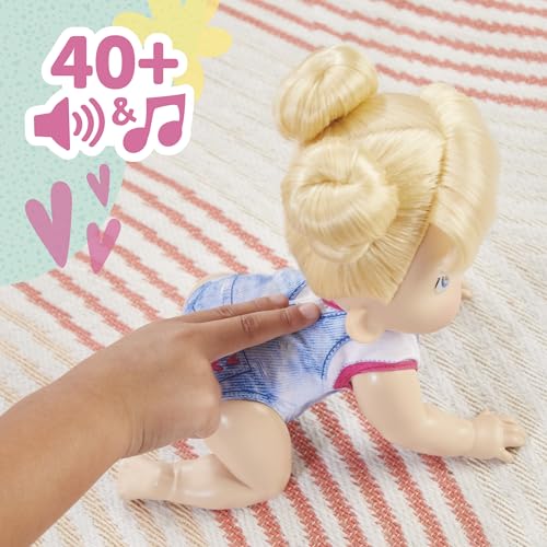 Baby Alive Crawl 'n Play Harper Hugs Electronic Crawling Baby Doll Set, Blonde Hair, Kids Toys for Girls & Boys 3 Years & Up, 10.75 Inches