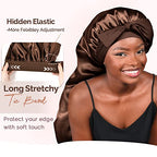YANIBEST Silk Bonnet for Sleeping Braid Bonnet for Long Hair with Tie Band Bonnet for Braids for Black Women Curly Hair Locs