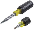 Klein Tools 80027 Screwdriver Set, 11-in-1 Multi-bit Screwdriver, 6-in-1 Stubby, Phillips, Slotted, Square, Torx Bits, 2-Piece