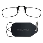 Always With You by ThinOptics Keychain Reading Glasses - Slim, Folding Armless Pocket Readers with Protective Keychain Case - Lightweight, Durable & Convenient - Black, Black 1.0x