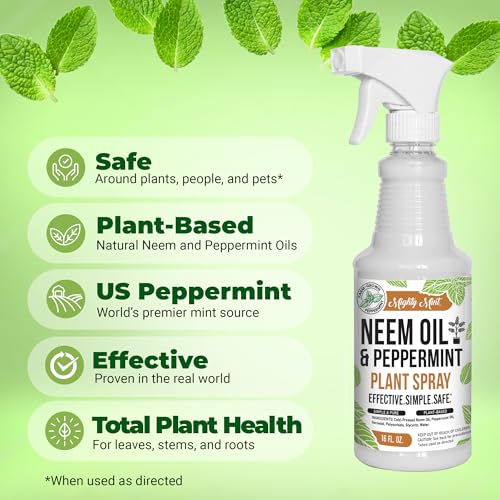 Mighty Mint Neem Oil & Peppermint Cold-Pressed Plant Nutrient Spray, 16oz - 2 Pack