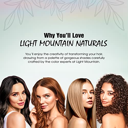 Light Mountain Henna Hair Color & Conditioner - Warm Chestnut Hair Dye for Men/Women, Organic Henna Leaf Powder and Botanicals, Chemical-Free, Semi-Permanent Hair Color, 4 Oz