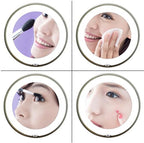 JiBen Flexible Gooseneck LED Lighted 10X Magnifying Makeup Mirror with Power Locking Suction Cup and 360 Degree Swivel, Portable Cordless Travel and Home Bathroom Vanity Mirror