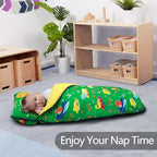 Primlect Thickened Toddler Nap Mat with Removable Pillow and Minky Blanket, Extra Large 55''x35'' Sleeping Bag, Washable, Roll up, Perfect for Daycare, Preschool, Kindergarten, Boys and Girls Dinoaur