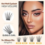 Mixed Size Kit with Applicator and Lash Bond & Seal 8-14mm/10-16mm/14-20mm Mix D Curl/DD Curl Makeup Cluster Grafting Eyelashes Individual Extension (8-14mm Mixed Lashes Kit)