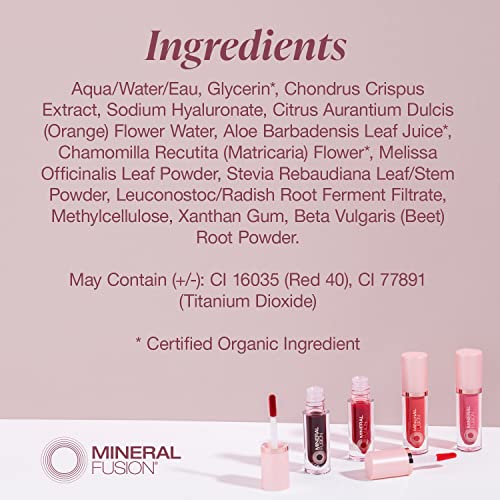 Mineral Fusion 2-in-1 Lip & Cheek Stain Syrah, 0.10 fl oz, Bright Red hydrating, long-lasting, matte lip and cheek color