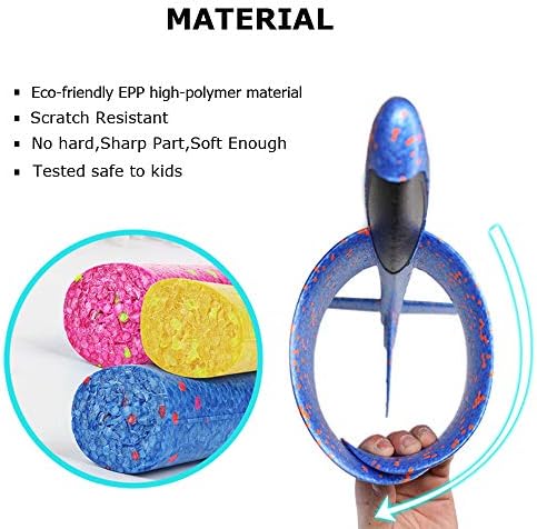 BooTaa 2 Pack Airplane Toys, 17.5" Large Throwing Foam Plane, 2 Flight Mode Glider, Flying Toy for Kids, Birthday Gifts for 3 4 5 6 7 8 9 10 11 12 Year Old Boys Girls, Outdoor Sport Toys Party Favors