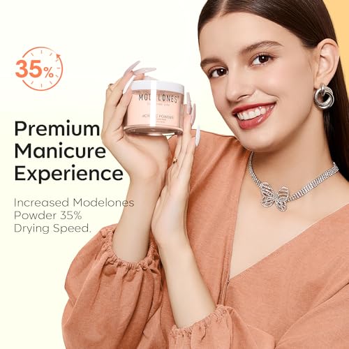 Modelones Cover Nude Blush Acrylic Powder, 4.23oz/120g Acrylic Powder Large Capacity Professional Acrylic Nail Powder Polymer for 3D French Nail Manicure Extension Nail Carving