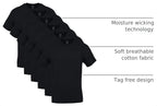 Gildan Men's Crew T-Shirts, Multipack, Style G1100, Black (6-Pack), Medium