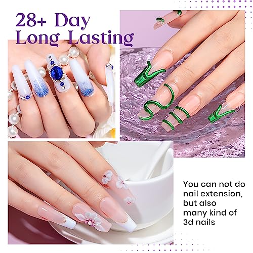 MIZHSE Solid Builder Gel for Nails, 60g White 3D Gel Nail Art Sculpture Gel Non-Sticky Carving Nail Extension Soak Off UV LED Hard Gel for Nail Salon Home DIY Manicure