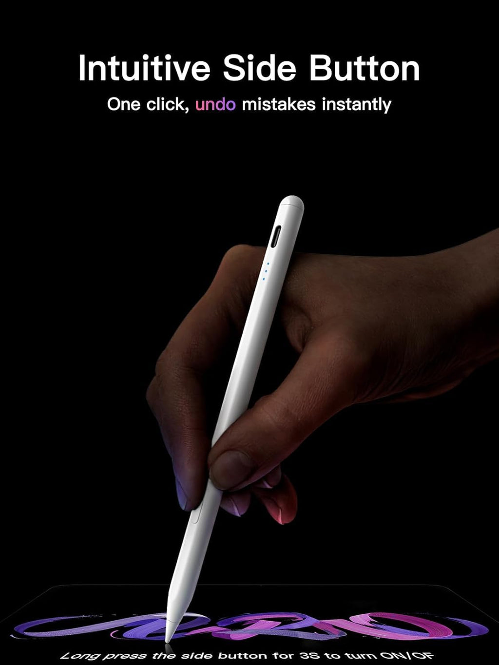 Keepro Stylus Pen for iPad 2018-2026, One-Click Undo USB-C 3X Fast Charging