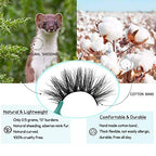 GOO GOO Mink Eyelashes, 18mm Natural Crossed Cluster Daily Type False Eyelashes 1 Style 3 Pairs/set Siberian 3D Mink Lashes Hand Made Strips Fake Eyelashes Fluffy Real Eyelashes