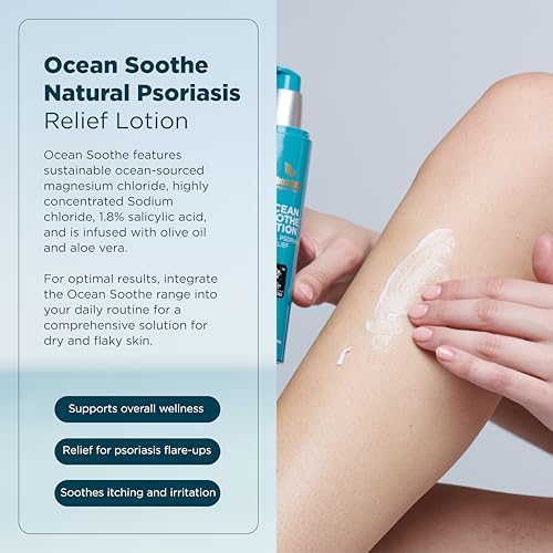 Ocean Soothe Lotion with Natural Magnesium Salts and 1.8% Salicylic Acid for Relief and Control of Mild Psoriasis Symptoms, Hydrate and Soothe Skin, Fragrance-Free, 120mL