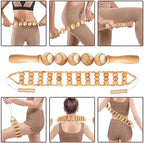 10-in-1 Wood Therapy Massage Tools Gua Sha Wooden Massager for Body Shaping Massage Tool Set Wood Therapy Tools for Relieving Muscle Pain Body Lymphatic Drainage Massager Anti-Cellulite