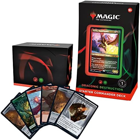 Magic: The Gathering Starter Commander Deck – Draconic Destruction (Red-Green) | Ready-to-Play Deck for Beginners and Fans | Ages 13+ | Collectible Card Games