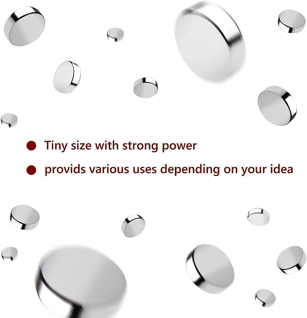 rhinocats 200Pcs Small Round Magnets,3x3mm Mini Magnets for 3D Printing,Miniatures,Office, DIY, Crafts and Science