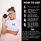 Glow Cube Ice Roller For Face Eyes and Neck To Brighten Skin & Enhance Your Natural Glow/Reusable Facial Tool to Tighten & Tone Skin & De-Puff The Eye Area (Black)