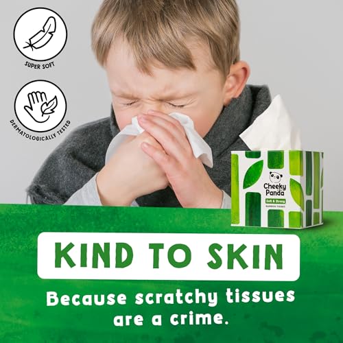 The Cheeky Panda Bamboo Facial Tissues Boxes | 12 x Tissue Boxes | Soft 3 Ply Bamboo Tissue Paper Bulk | Sustainable Tissues Cube Box