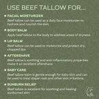 Whipped Beef Tallow Face Moisturizer - Grass Fed Grass Finished Beef- All Organic Ingredients - Natural, Hydrating Balm for Face + Body - Nourish and Soothe Sensitive Skin, 2 oz